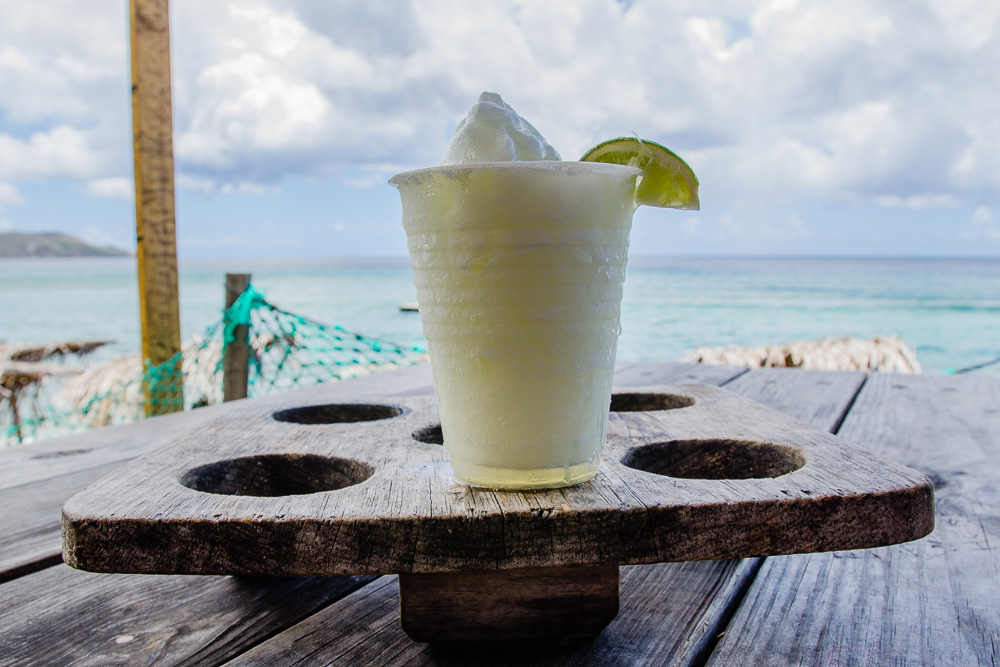 Frozen margarita served at Ship Wreck Beach Bar and Grill on Sou